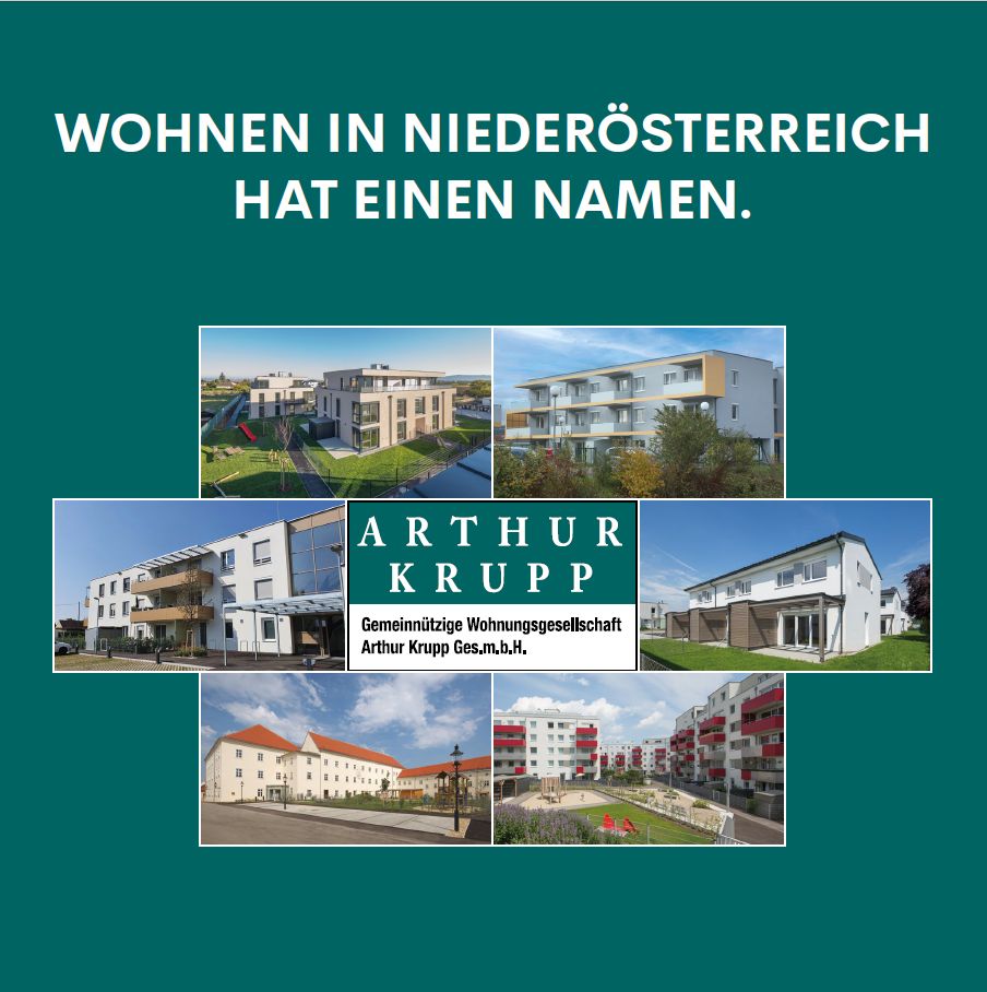 Wohnkomplexe in Niederösterreich, Arthur Krupp Wohnbaugesellschaft, moderne Architektur, Wohnqualität.
